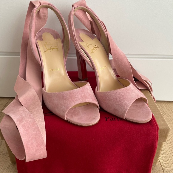 Authentic Christian Louboutin Suede Pink High Sandal size 41 - Picture 14 of 15